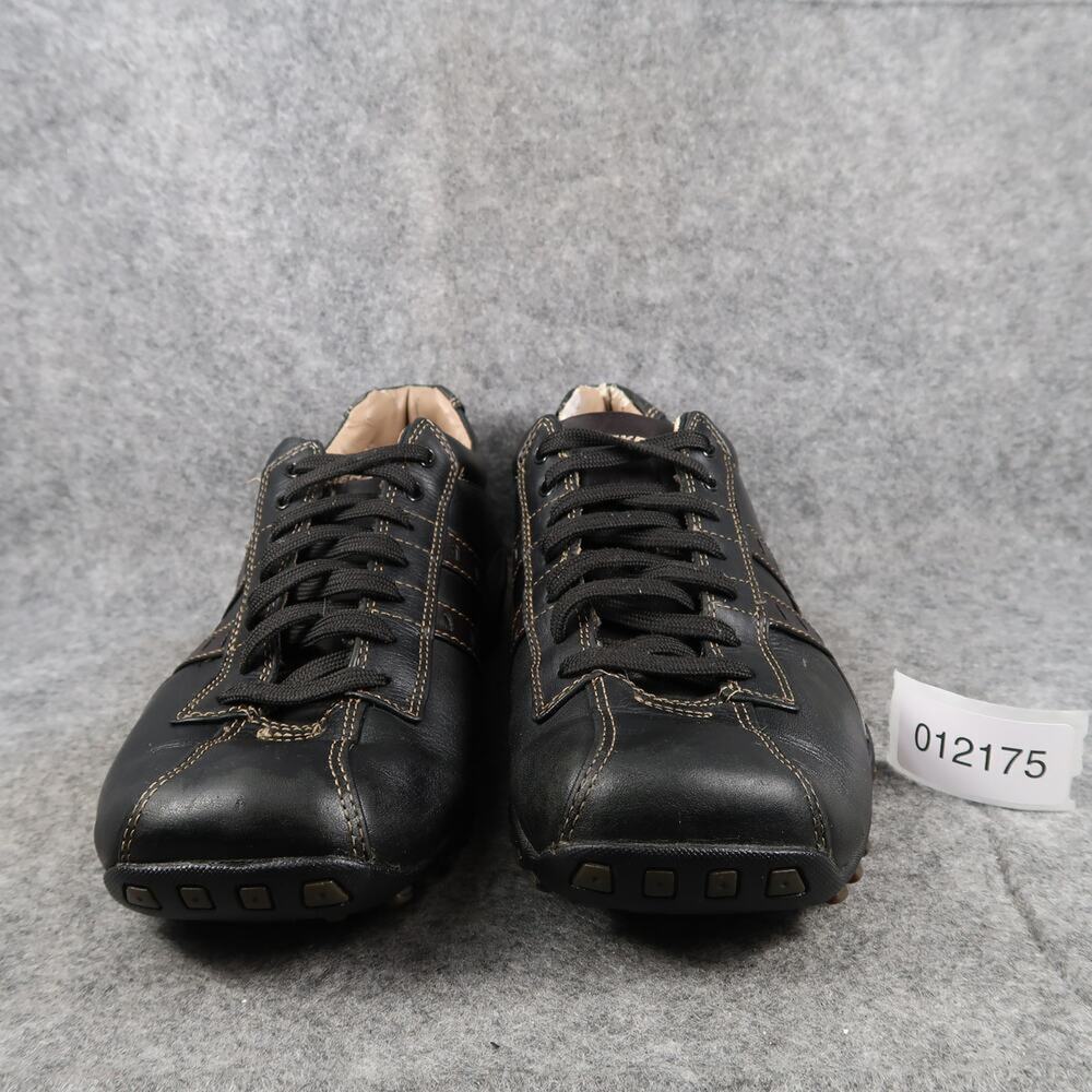 Skechers Shoes Mens 8 City Walk Sneakers Casual Leather Lifestyle Lace Up Black - Picture 2 of 14
